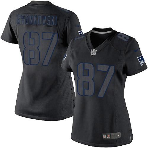 Women's Limited Rob Gronkowski Nike Jersey Black - #87 Impact NFL New England Patriots